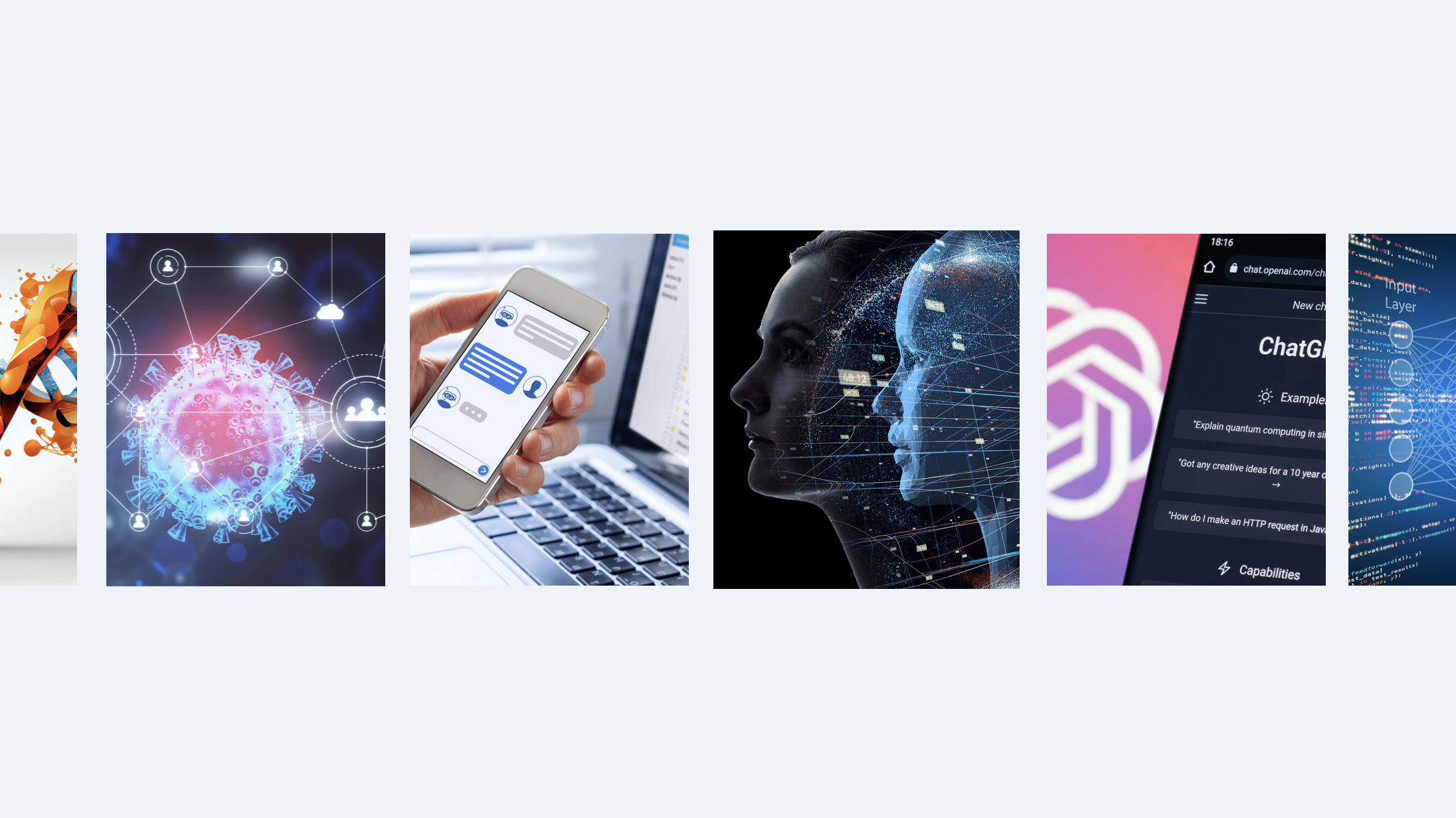 Slide noting two major disruptions: COVID-19 pandemic and the rise of large language models